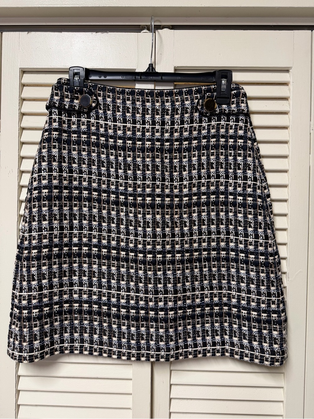 NWOT Ann Taylor Black and White Tweed A-Line Skirt